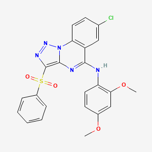 molecular formula C23H18ClN5O4S B2460989 3-(Benzolsulfonyl)-7-Chlor-N-(2,4-Dimethoxyphenyl)-[1,2,3]Triazolo[1,5-a]Chinazolin-5-amin CAS No. 904578-39-8