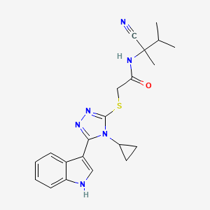 N-(1-cyano-1,2-dimethylpropyl)-2-{[4-cyclopropyl-5-(1H-indol-3-yl)-4H-1,2,4-triazol-3-yl]sulfanyl}acetamide