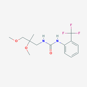 molecular formula C14H19F3N2O3 B2460993 1-(2,3-二甲氧基-2-甲基丙基)-3-(2-(三氟甲基)苯基)脲 CAS No. 2034243-61-1