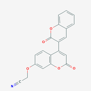 molecular formula C20H11NO5 B2460996 2-[2-Oxo-4-(2-oxochromen-3-yl)chromen-7-yl]oxyacetonitrile CAS No. 869079-47-0