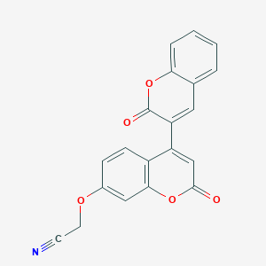 B2460996 2-[2-Oxo-4-(2-oxochromen-3-yl)chromen-7-yl]oxyacetonitrile CAS No. 869079-47-0