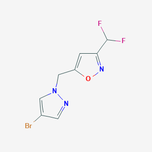 molecular formula C8H6BrF2N3O B2460997 5-[(4-Bromopyrazol-1-yl)methyl]-3-(difluoromethyl)-1,2-oxazole CAS No. 2248366-67-6