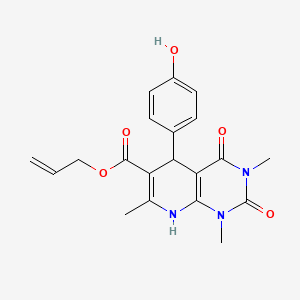 molecular formula C20H21N3O5 B2461007 Prop-2-enyl 5-(4-hydroxyphenyl)-1,3,7-trimethyl-2,4-dioxo-5,8-dihydropyrido[2,3-d]pyrimidine-6-carboxylate CAS No. 622361-13-1