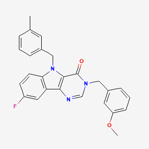 molecular formula C26H22FN3O2 B2461018 8-fluoro-3-(3-methoxybenzyl)-5-(3-methylbenzyl)-3H-pyrimido[5,4-b]indol-4(5H)-one CAS No. 1185172-03-5