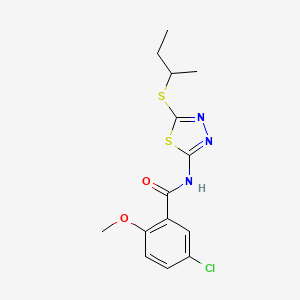 molecular formula C14H16ClN3O2S2 B2461020 N-(5-(sec-丁基硫)-1,3,4-噻二唑-2-基)-5-氯-2-甲氧基苯甲酰胺 CAS No. 391875-37-9