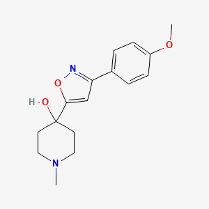 molecular formula C16H20N2O3 B2461022 4-[3-(4-Methoxyphenyl)isoxazol-5-yl]-1-methylpiperidin-4-ol CAS No. 890092-69-0