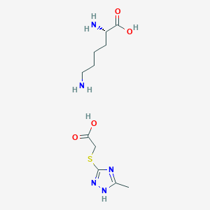 molecular formula C11H21N5O4S B2461024 (2S)-2,6-Diaminohexanoic acid, 2-[(5-methyl-1H-1,2,4-triazol-3-yl)sulfanyl]acetic acid CAS No. 1191093-84-1