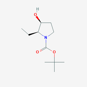 molecular formula C11H21NO3 B2461027 Tert-butyl (2S,3S)-2-ethyl-3-hydroxypyrrolidine-1-carboxylate CAS No. 2580099-01-8