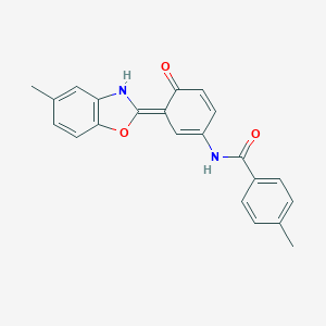 molecular formula C22H18N2O3 B246103 4-methyl-N-[(3E)-3-(5-methyl-3H-1,3-benzoxazol-2-ylidene)-4-oxocyclohexa-1,5-dien-1-yl]benzamide 