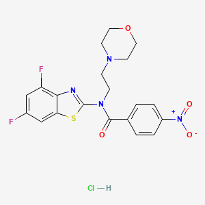 molecular formula C20H19ClF2N4O4S B2461039 N-(4,6-二氟苯并[d]噻唑-2-基)-N-(2-吗啉乙基)-4-硝基苯甲酰胺盐酸盐 CAS No. 1215339-43-7
