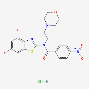 molecular formula C20H19ClF2N4O4S B2461039 N-(4,6-difluorobenzo[d]thiazol-2-yl)-N-(2-morpholinoethyl)-4-nitrobenzamide hydrochloride CAS No. 1215339-43-7