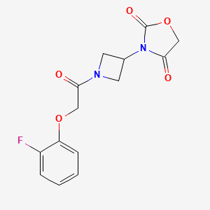 molecular formula C14H13FN2O5 B2461044 3-(1-(2-(2-Fluorophenoxy)acetyl)azetidin-3-yl)oxazolidine-2,4-dione CAS No. 2034382-42-6