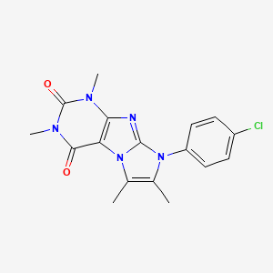 molecular formula C17H16ClN5O2 B2461045 8-(4-chlorophenyl)-1,3,6,7-tetramethyl-1H-imidazo[2,1-f]purine-2,4(3H,8H)-dione CAS No. 900283-16-1