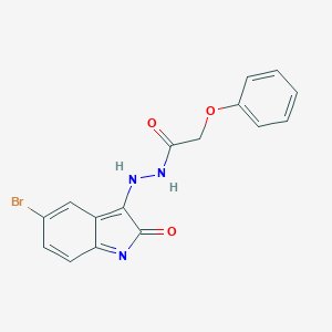 molecular formula C16H12BrN3O3 B246105 N'-(5-bromo-2-oxoindol-3-yl)-2-phenoxyacetohydrazide 