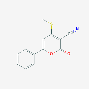 4-Methylthio-2-oxo-6-phenylpyran-3-carbonitrile