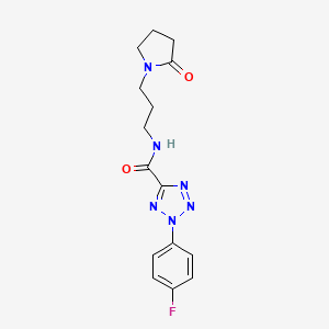 molecular formula C15H17FN6O2 B2461065 2-(4-fluorophenyl)-N-(3-(2-oxopyrrolidin-1-yl)propyl)-2H-tetrazole-5-carboxamide CAS No. 1396784-54-5