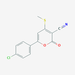 2H-Pyran-3-carbonitrile, 6-(4-chlorophenyl)-4-(methylthio)-2-oxo-