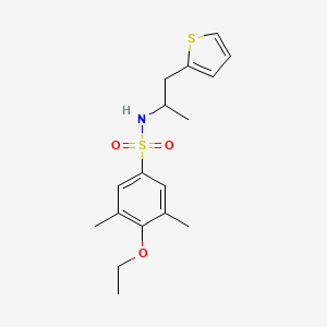 molecular formula C17H23NO3S2 B2461077 4-ethoxy-3,5-dimethyl-N-(1-(thiophen-2-yl)propan-2-yl)benzenesulfonamide CAS No. 1208519-60-1