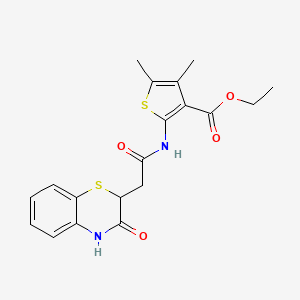 molecular formula C19H20N2O4S2 B2461079 ethyl 4,5-dimethyl-2-{[(3-oxo-3,4-dihydro-2H-1,4-benzothiazin-2-yl)acetyl]amino}thiophene-3-carboxylate CAS No. 302804-36-0
