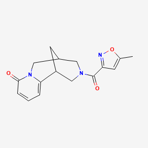 molecular formula C16H17N3O3 B2461087 3-(5-methylisoxazole-3-carbonyl)-3,4,5,6-tetrahydro-1H-1,5-methanopyrido[1,2-a][1,5]diazocin-8(2H)-one CAS No. 1251563-67-3