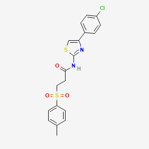 molecular formula C19H17ClN2O3S2 B2461089 N-(4-(4-chlorophenyl)thiazol-2-yl)-3-tosylpropanamide CAS No. 895474-18-7
