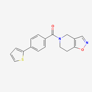 molecular formula C17H14N2O2S B2461092 (6,7-dihydroisoxazolo[4,5-c]pyridin-5(4H)-yl)(4-(thiophen-2-yl)phenyl)methanone CAS No. 2034355-90-1