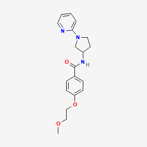 molecular formula C19H23N3O3 B2461096 4-(2-methoxyethoxy)-N-(1-(pyridin-2-yl)pyrrolidin-3-yl)benzamide CAS No. 1795471-31-6