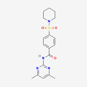 molecular formula C18H22N4O3S B2461103 N-(4,6-dimethylpyrimidin-2-yl)-4-(piperidin-1-ylsulfonyl)benzamide CAS No. 940999-73-5