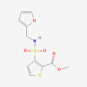 molecular formula C11H11NO5S2 B2461104 Methyl 3-{[(2-furylmethyl)amino]sulfonyl}thiophene-2-carboxylate CAS No. 927097-84-5