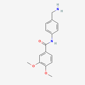 molecular formula C16H18N2O3 B2461107 N-[4-(Aminomethyl)phenyl]-3,4-dimethoxybenzamide CAS No. 954585-75-2