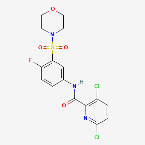 molecular formula C16H14Cl2FN3O4S B2461136 3,6-dichloro-N-[4-fluoro-3-(morpholine-4-sulfonyl)phenyl]pyridine-2-carboxamide CAS No. 931083-12-4