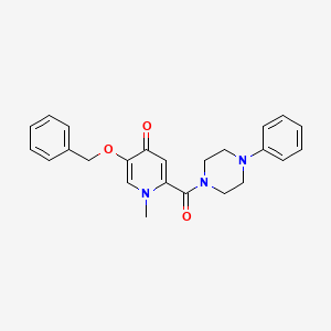 molecular formula C24H25N3O3 B2461138 5-(benzyloxy)-1-methyl-2-(4-phenylpiperazine-1-carbonyl)pyridin-4(1H)-one CAS No. 1021248-70-3