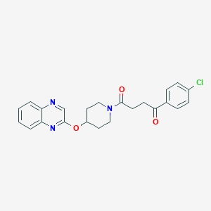molecular formula C23H22ClN3O3 B2461140 1-(4-Chlorophenyl)-4-(4-(quinoxalin-2-yloxy)piperidin-1-yl)butane-1,4-dione CAS No. 1704600-95-2