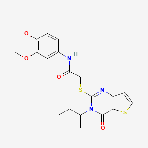 2-{[3-(butan-2-yl)-4-oxo-3,4-dihydrothieno[3,2-d]pyrimidin-2-yl]sulfanyl}-N-(3,4-dimethoxyphenyl)acetamide