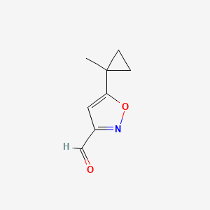 molecular formula C8H9NO2 B2461147 5-(1-Methylcyclopropyl)-1,2-oxazole-3-carbaldehyde CAS No. 2138106-74-6