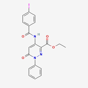 molecular formula C20H16IN3O4 B2461149 Ethyl 4-(4-iodobenzamido)-6-oxo-1-phenyl-1,6-dihydropyridazine-3-carboxylate CAS No. 941885-65-0