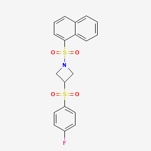 molecular formula C19H16FNO4S2 B2461151 3-((4-Fluorophenyl)sulfonyl)-1-(naphthalen-1-ylsulfonyl)azetidine CAS No. 1796970-08-5