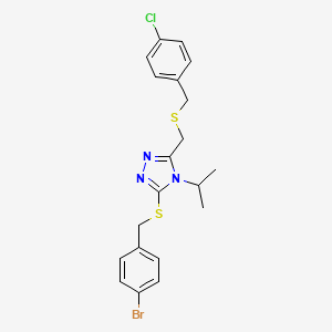 3-[(4-bromobenzyl)sulfanyl]-5-{[(4-chlorobenzyl)sulfanyl]methyl}-4-isopropyl-4H-1,2,4-triazole