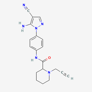 molecular formula C19H20N6O B2461167 N-[4-(5-amino-4-cyano-1H-pyrazol-1-yl)phenyl]-1-(prop-2-yn-1-yl)piperidine-2-carboxamide CAS No. 1252063-37-8