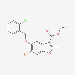 Ethyl 6-bromo-5-[(2-chlorophenyl)methoxy]-2-methyl-1-benzofuran-3-carboxylate