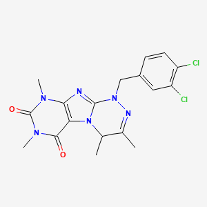 1-(3,4-dichlorobenzyl)-3,4,7,9-tetramethyl-7,9-dihydro-[1,2,4]triazino[3,4-f]purine-6,8(1H,4H)-dione