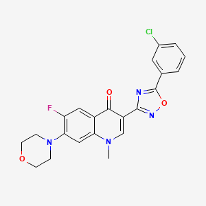 3-[5-(3-Chlorophenyl)-1,2,4-oxadiazol-3-yl]-6-fluoro-1-methyl-7-(morpholin-4-yl)-1,4-dihydroquinolin-4-one