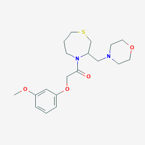 molecular formula C19H28N2O4S B2461201 2-(3-Methoxyphenoxy)-1-(3-(morpholinomethyl)-1,4-thiazepan-4-yl)ethanone CAS No. 1421504-83-7