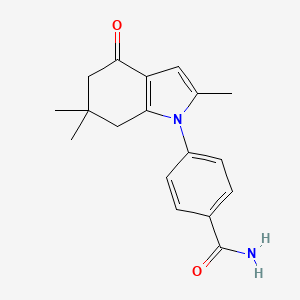 molecular formula C18H20N2O2 B2461202 4-(2,6,6-trimethyl-4-oxo-4,5,6,7-tetrahydro-1H-indol-1-yl)benzamide CAS No. 497061-30-0