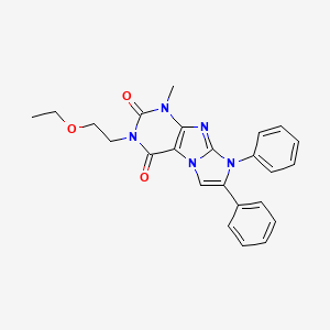 molecular formula C24H23N5O3 B2461204 3-(2-ethoxyethyl)-1-methyl-7,8-diphenyl-1H-imidazo[2,1-f]purine-2,4(3H,8H)-dione CAS No. 887880-73-1
