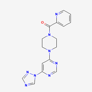 (4-(6-(1H-1,2,4-triazol-1-yl)pyrimidin-4-yl)piperazin-1-yl)(pyridin-2-yl)methanone