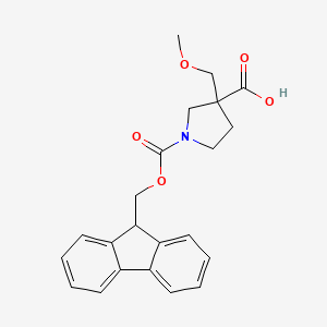 molecular formula C22H23NO5 B2461207 1-{[(9H-fluoren-9-yl)methoxy]carbonyl}-3-(methoxymethyl)pyrrolidine-3-carboxylic acid CAS No. 1878982-02-5