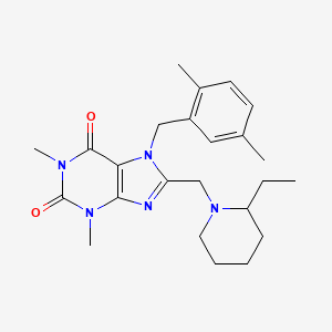7-(2,5-dimethylbenzyl)-8-[(2-ethylpiperidin-1-yl)methyl]-1,3-dimethyl-3,7-dihydro-1H-purine-2,6-dione