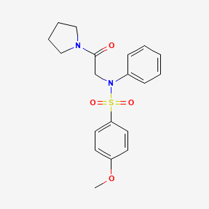 4-methoxy-N-[2-oxo-2-(1-pyrrolidinyl)ethyl]-N-phenylbenzenesulfonamide