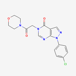 molecular formula C17H16ClN5O3 B2461215 1-(4-Chlorophenyl)-5-(2-morpholin-4-yl-2-oxoethyl)pyrazolo[3,4-d]pyrimidin-4-one CAS No. 852440-64-3